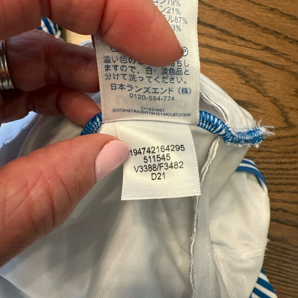 Lands' End Tugless Sailboats Blue and Red One Piece Swimwear - Picture 5 of 8